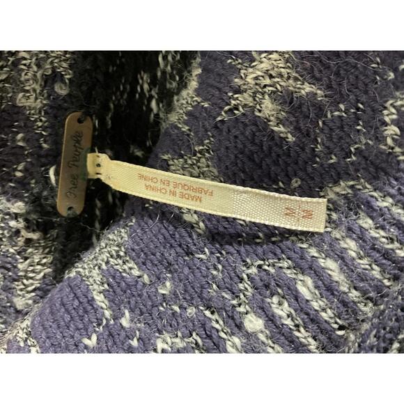 Free People Multi-Patterned Wool/Alpaca/Mohair Sweater with Cowl Neck Medium - Picture 7 of 10